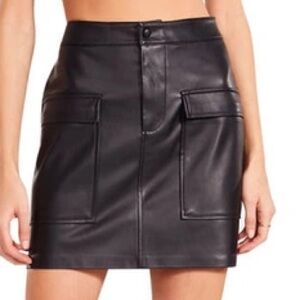 Bb Dakota by Steve Madden Leather Too Late Faux Leather Skirt